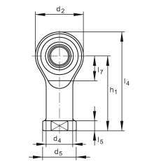 桿端軸承 GIKSL30-PS, 根據(jù) DIN ISO 12 240-4 標準，特種鋼材料，帶左旋內(nèi)螺紋，免維護