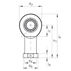 桿端軸承 GIR20-DO, 根據(jù) DIN ISO 12 240-4 標(biāo)準(zhǔn)，帶右旋內(nèi)螺紋，需維護(hù)