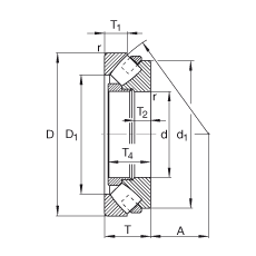 推力調(diào)心滾子軸承 29384-E-MB, 根據(jù) DIN 728/ISO 104 標(biāo)準(zhǔn)的主要尺寸，單向，可分離