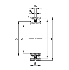 圓柱滾子軸承 NN3092-AS-K-M-SP, 根據(jù) DIN 5412-4 標(biāo)準(zhǔn)的主要尺寸, 非定位軸承, 雙列，帶錐孔，錐度 1:12 ，可分離, 帶保持架，減小的徑向內(nèi)部游隙，限制公差