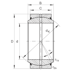 關(guān)節(jié)軸承 GE20-DO-2RS, 根據(jù) DIN ISO 12 240-1 標準, 需維護，兩側(cè)唇密封