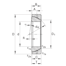 角接觸關(guān)節(jié)軸承 GE120-SX, 根據(jù) DIN ISO 12 240-2 標準，需維護