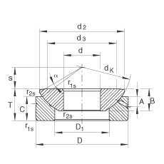 推力關(guān)節(jié)軸承 GE60-AX, 根據(jù) DIN ISO 12 240-3 標(biāo)準(zhǔn)，需維護(hù)