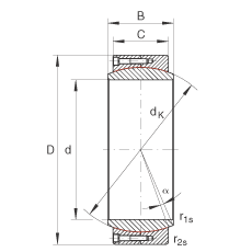 大的關(guān)節(jié)軸承 GE340-DW, 根據(jù) DIN ISO 12 240-1 標(biāo)準(zhǔn)，免維護(hù)