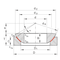 推力關(guān)節(jié)軸承 GE45-AW, 根據(jù) DIN ISO 12 240-3 標(biāo)準(zhǔn)，免維護