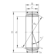 關節(jié)軸承 GE60-DO, 根據(jù) DIN ISO 12 240-1 標準，需維護
