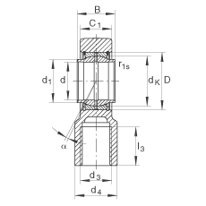 液壓桿端軸承 GIHNRK80-LO, 根據(jù) DIN ISO 12 240-4 標(biāo)準(zhǔn)，帶右旋螺紋夾緊裝置，需維護(hù)