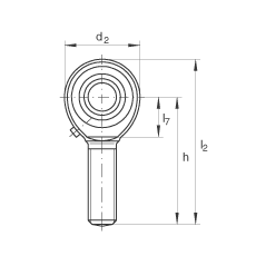 桿端軸承 GAKR6-PB, 根據(jù) DIN ISO 12 240-4 標準，帶右旋外螺紋，需維護