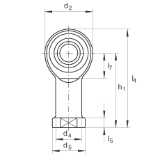 桿端軸承 GIKR10-PW, 根據(jù) DIN ISO 12 240-4 標(biāo)準(zhǔn)，帶右旋內(nèi)螺紋，需維護(hù)