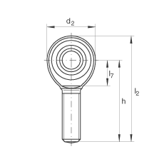 桿端軸承 GAKR30-PW, 根據(jù) DIN ISO 12 240-4 標準，帶右旋外螺紋，需維護