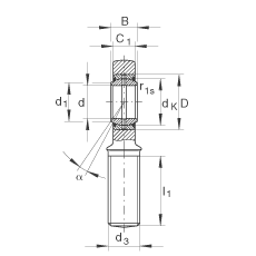 桿端軸承 GAL8-DO, 根據(jù) DIN ISO 12 240-4 標準，帶左旋外螺紋，需維護