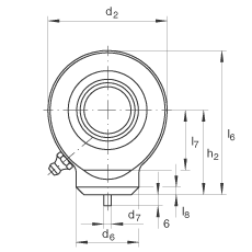 液壓桿端軸承 GK30-DO, 根據(jù) DIN ISO 12 240 標(biāo)準(zhǔn)，帶焊接面，需維護(hù)