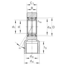 液壓桿端軸承 GIHRK70-DO, 根據(jù) DIN ISO 12 240-4 標(biāo)準(zhǔn)，帶右旋螺紋夾緊裝置，需維護(hù)