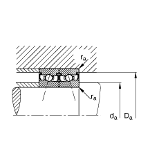 主軸軸承 HSS7013-E-T-P4S, 調(diào)節(jié)，成對安裝，接觸角 α = 25°，兩側(cè)唇密封，非接觸，限制公差