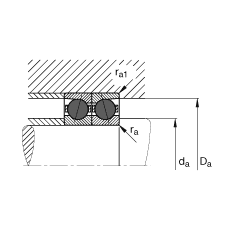 主軸軸承 HCB71911-C-T-P4S, 調節(jié)，成對或單元安裝，接觸角 α = 15°，陶瓷球，限制公差