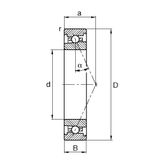 主軸軸承 HS71913-E-T-P4S, 調(diào)節(jié)，成對(duì)或單元安裝，接觸角 α = 25°，限制公差