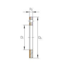 推力墊圈 EGW22-E40-B, 推力墊圈，免維護，帶銅襯