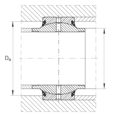 關(guān)節(jié)軸承 GE70-HO-2RS, 根據(jù) DIN ISO 12 240-1 標(biāo)準(zhǔn), 需維護(hù)，兩側(cè)唇密封