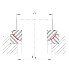 推力關(guān)節(jié)軸承 GE45-AW, 根據(jù) DIN ISO 12 240-3 標(biāo)準(zhǔn)，免維護