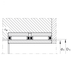 滾針軸承 NAO25X42X32-ZW-ASR1, 無(wú)擋邊，雙列
